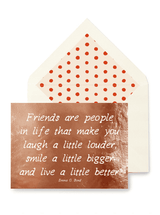 Friends Are People in Life Greeting Card, Single Folded Card
