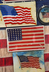Star Spangled Banner American Flag Decoupage Glass Tray