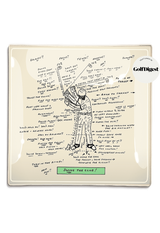 Golf Sketch Swing The Club Decoupage Glass Tray