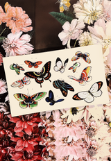 12 Fluttering Butterflies Decoupage Glass Tray