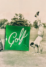 Golf Script Decoupage Glass Tray