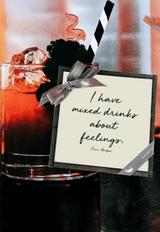 Min. Case Pack of 2 // I Have Mixed Drinks About Feelings Copper & Glass Coasters, Set/ 4