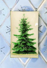 Vintage Christmas Tree Decoupage Glass Tray