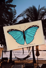 Capri Blue Butterfly Decoupage Glass Tray