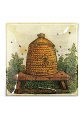 Beehive Etching Decoupage Glass Tray