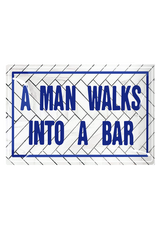 A Man Walks Into A Bar Decoupage Glass Tray