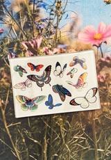 12 Fluttering Butterflies Decoupage Glass Tray