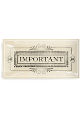 Important Stamp Decoupage Glass Tray