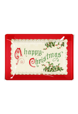 A Happy Christmas Decoupage Glass Tray