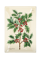 Christmas Wild Holly Decoupage Glass Tray