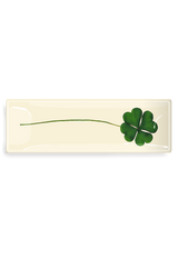 Lucky Pressed Clover Decoupage Glass Tray