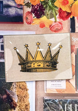 17th Century Sun Crown Decoupage Glass Tray