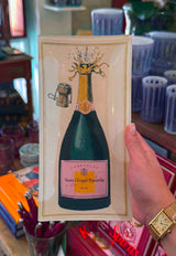 Veuve Clicquot Rosé Champagne Glass Decoupage Tray