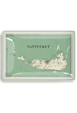 Nantucket Sound Decoupage Glass Map Tray