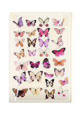 Pink Butterflies Decoupage Glass Tray