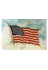 Old Glory American Flag Decoupage Glass Tray