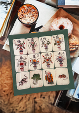 Imperial Garden Mahjong Decoupage Glass Tray