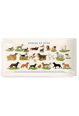 Dog Run, Breeds of Dogs Glass Decoupage Tray