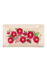 Rose Sprig Decoupage Glass Tray