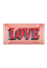 Love Vintage Text Decoupage Glass Tray