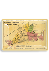 Martha's Vineyard Antique Map Decoupage Glass Tray