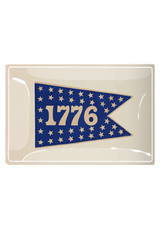 1776 Stars American Heritage Pennant Decoupage Glass Tray