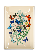 Garden Fluttering Butterflies Decoupage Glass Tray