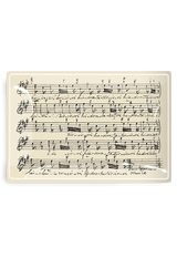 Hand-Notated 1800's Sheet-Music Score Decoupage Glass Tray
