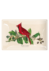 American Cardinal Decoupage Glass Tray