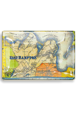 Antique East Hampton, Long Island Estate Map Decoupage Glass Tray