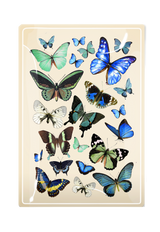 Blue Butterflies Decoupage Glass Tray
