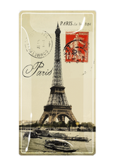 Paris La Tour Eiffel Red Stamp Glass Decoupage Tray