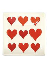 Nine Of Hearts Decoupage Glass Tray