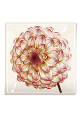 Pink Dahlia Decoupage Glass Tray