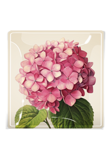 Pink Hydrangea Decoupage Glass Tray