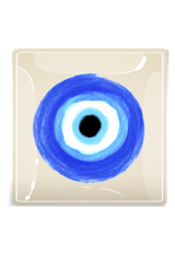 Good Luck Blue Eye Decoupage Glass Tray