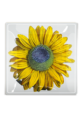 Amagansett Sunflower Glass Decoupage Tray