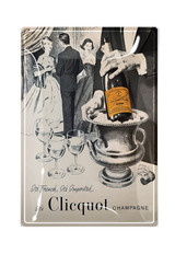 It's Clicquot Champagne Decoupage Glass Tray