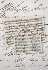 Hand-Notated 1800's Sheet-Music Score Decoupage Glass Tray