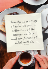 A Family Is A Story Decoupage Glass Tray