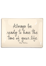 Always Be Ready Decoupage Glass Tray