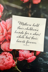 Mothers Hold Their Children's Decoupage Glass Tray