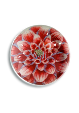 Fleurel Pink Watermelon Dahlia Crystal Dome Paperweight