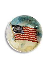 Old Glory American Flag Crystal Dome Paperweight