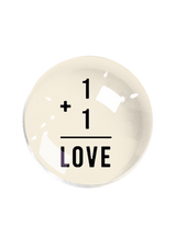 Min. Case Pack of 2 // 1 + 1 = Love French Crystal Dome Paperweight