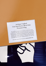 Handcrafted I'll Be Loving You Cut-And-Sewn Wool Felt Pennant Flag