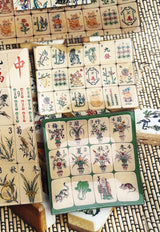 Imperial Garden Mahjong Decoupage Glass Tray