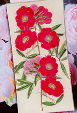 Pink Garden 5 Stem Roses Decoupage Glass Tray