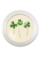 Lucky Clovers 4" Round Glass Coaster