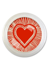 Luminous Loveburst Heart 4" Round Glass Coaster